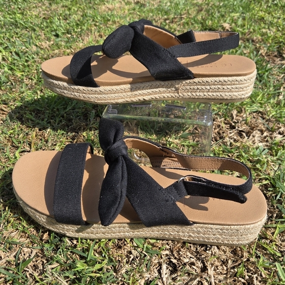 LC Lauren Conrad Black Espadrille Sandals Size 9 - Picture 1 of 7